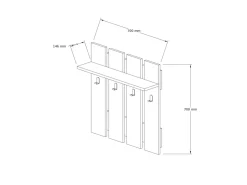 Porte-manteau mural avec étagère en bois