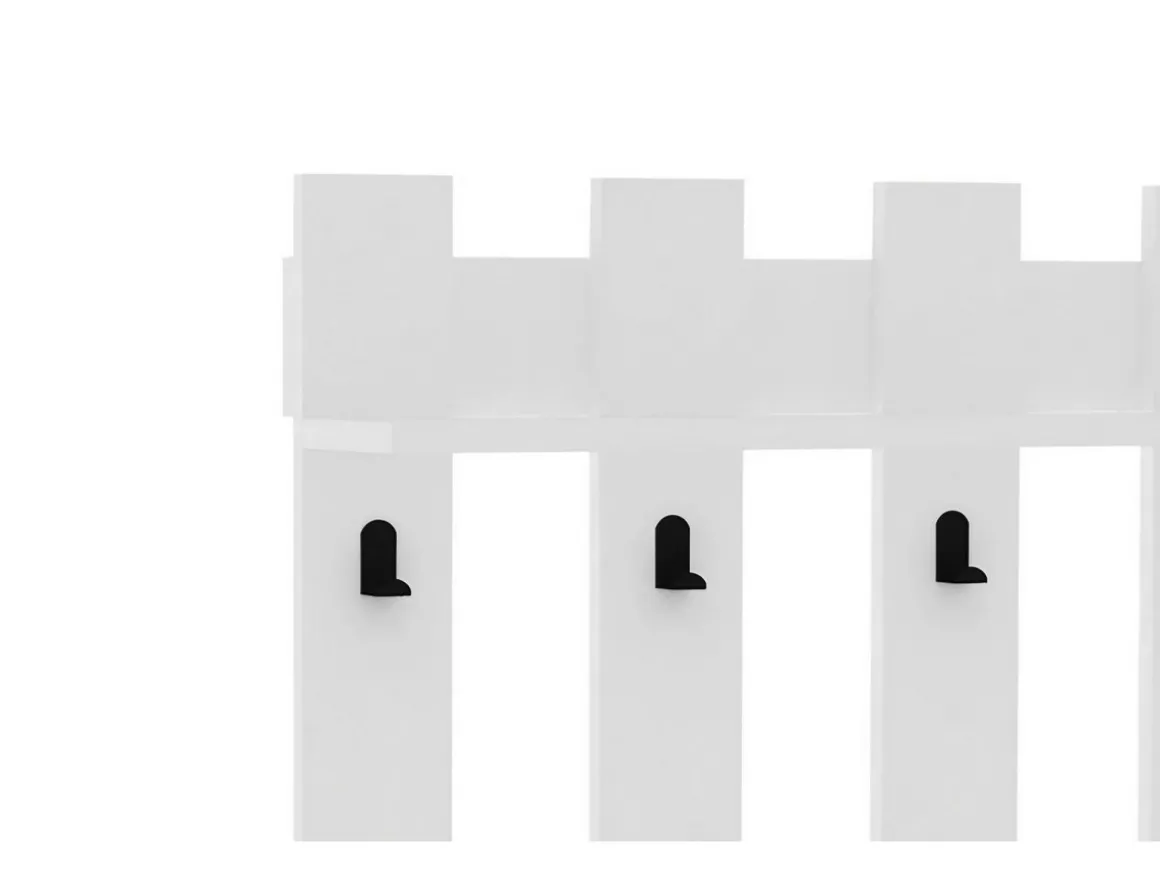 Porte-manteau mural en bois "Carina" - 70 x 14 x 70 cm - Blanc