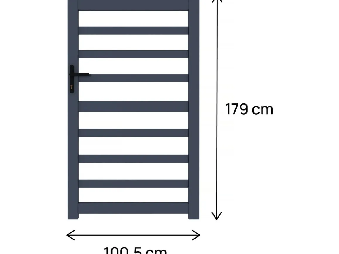 Portillon aluminium ajouré "Marius" - 100 x 180 cm - Gris