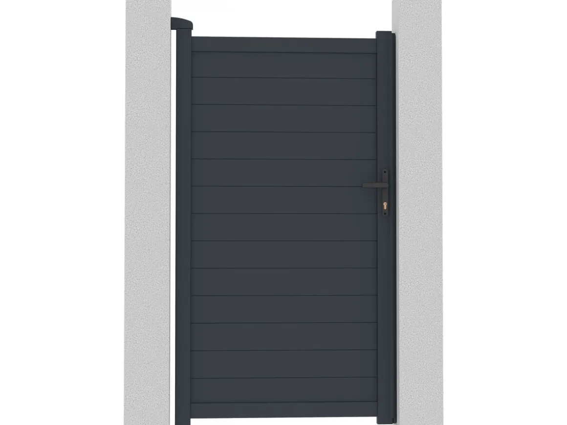 Portillon aluminium "Marc" - 101.2 x 180.9 cm - Gris
