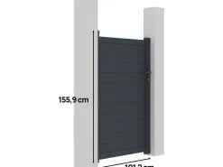 Portillon aluminium "Marc" - 101.2 x 155.9 cm - Gris
