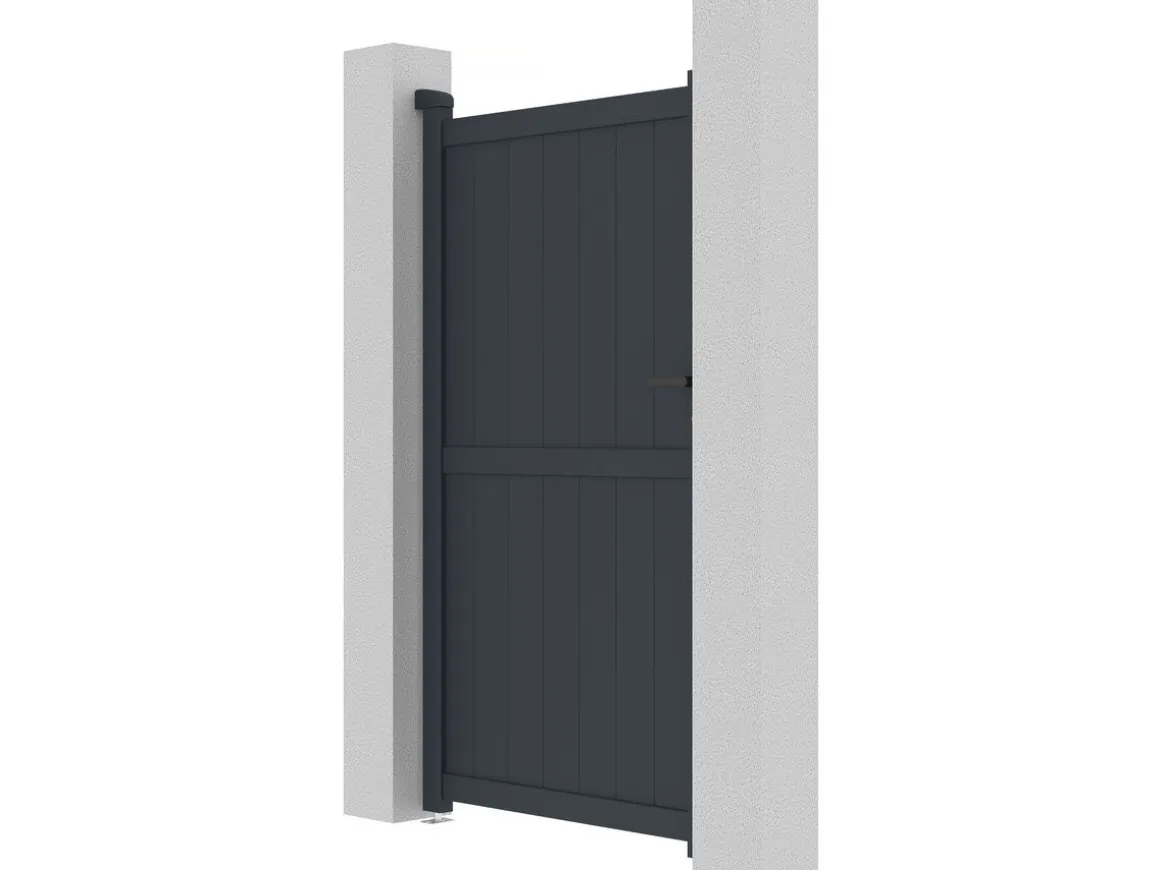 Portillon aluminium "Maurice" - 101.2 x 180.9 cm - Gris