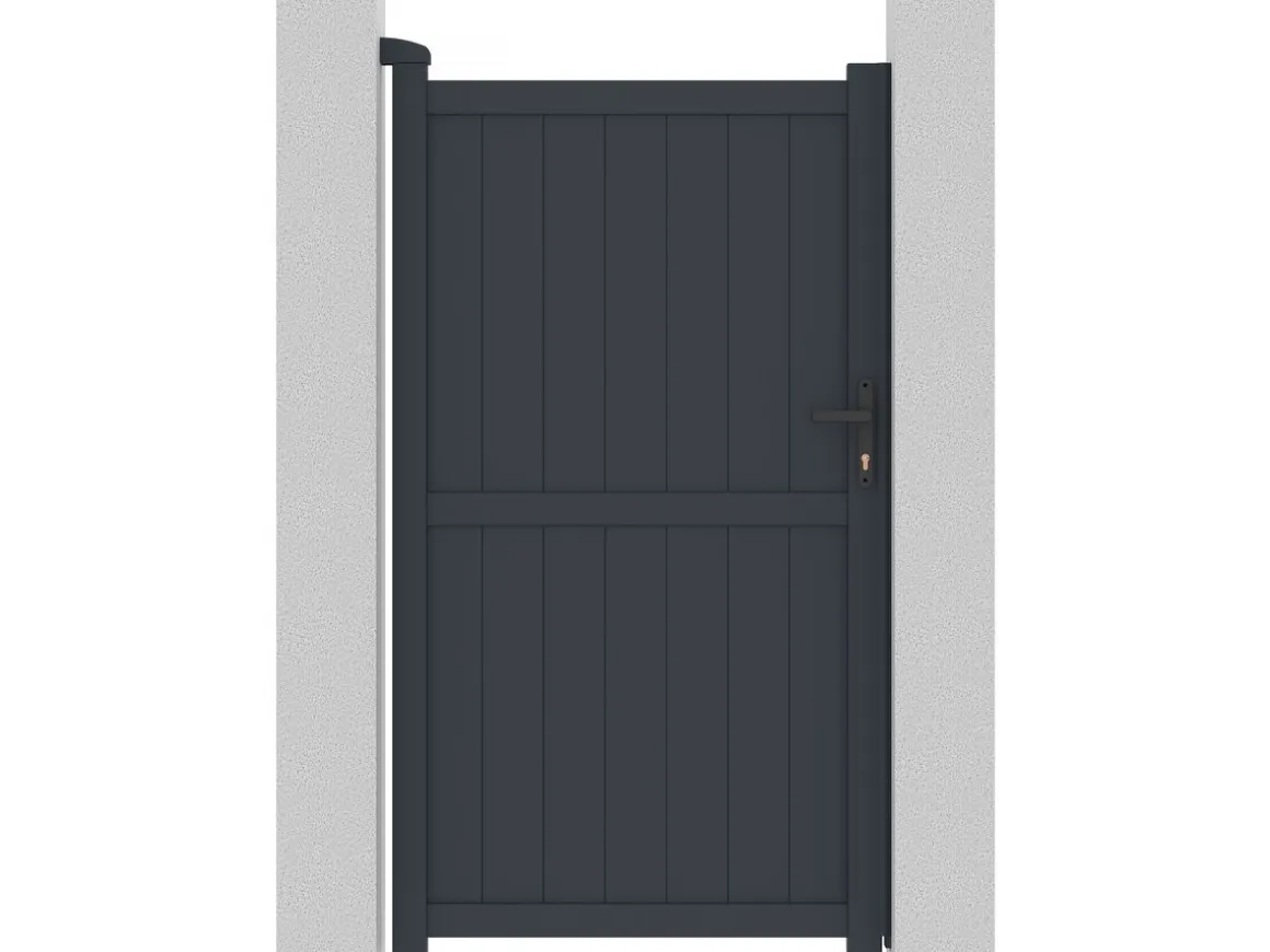Portillon aluminium "Maurice" - 101.2 x 180.9 cm - Gris