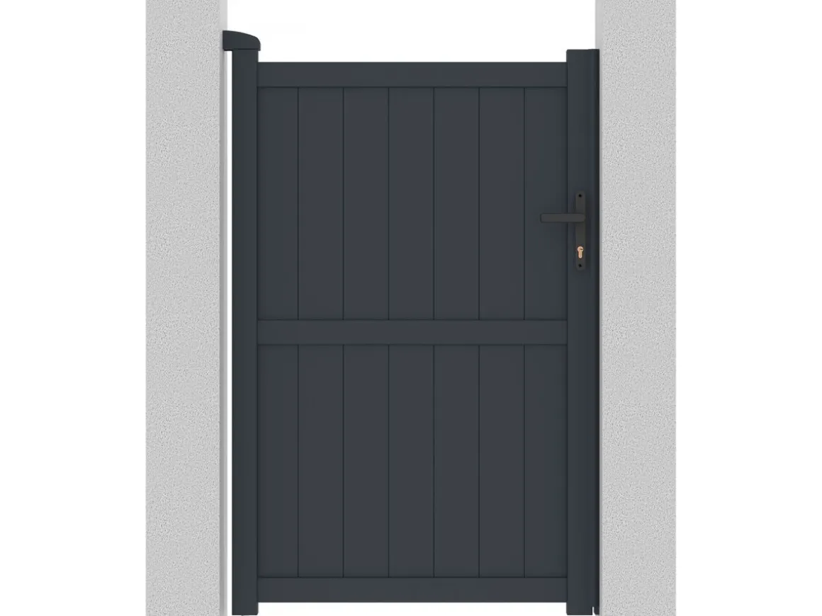 Portillon aluminium "Maurice" - 101.2 x 155.9 cm - Gris