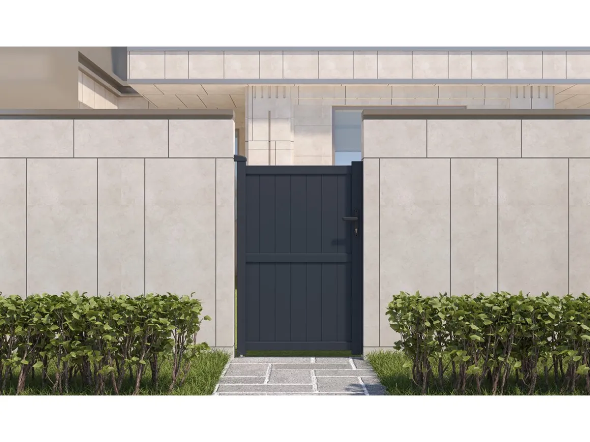 Portillon aluminium "Maurice" - 101.2 x 155.9 cm - Gris