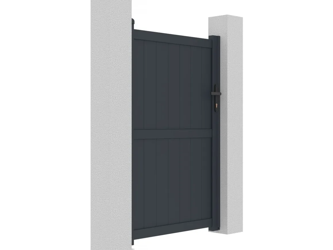 Portillon aluminium "Maurice" - 101.2 x 155.9 cm - Gris