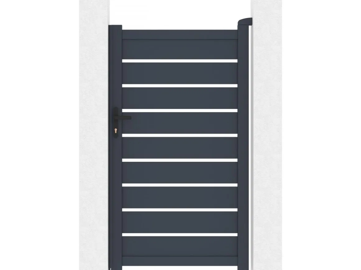 Portillon en aluminium "Bastien" - 100 x 176 cm - Anthracite