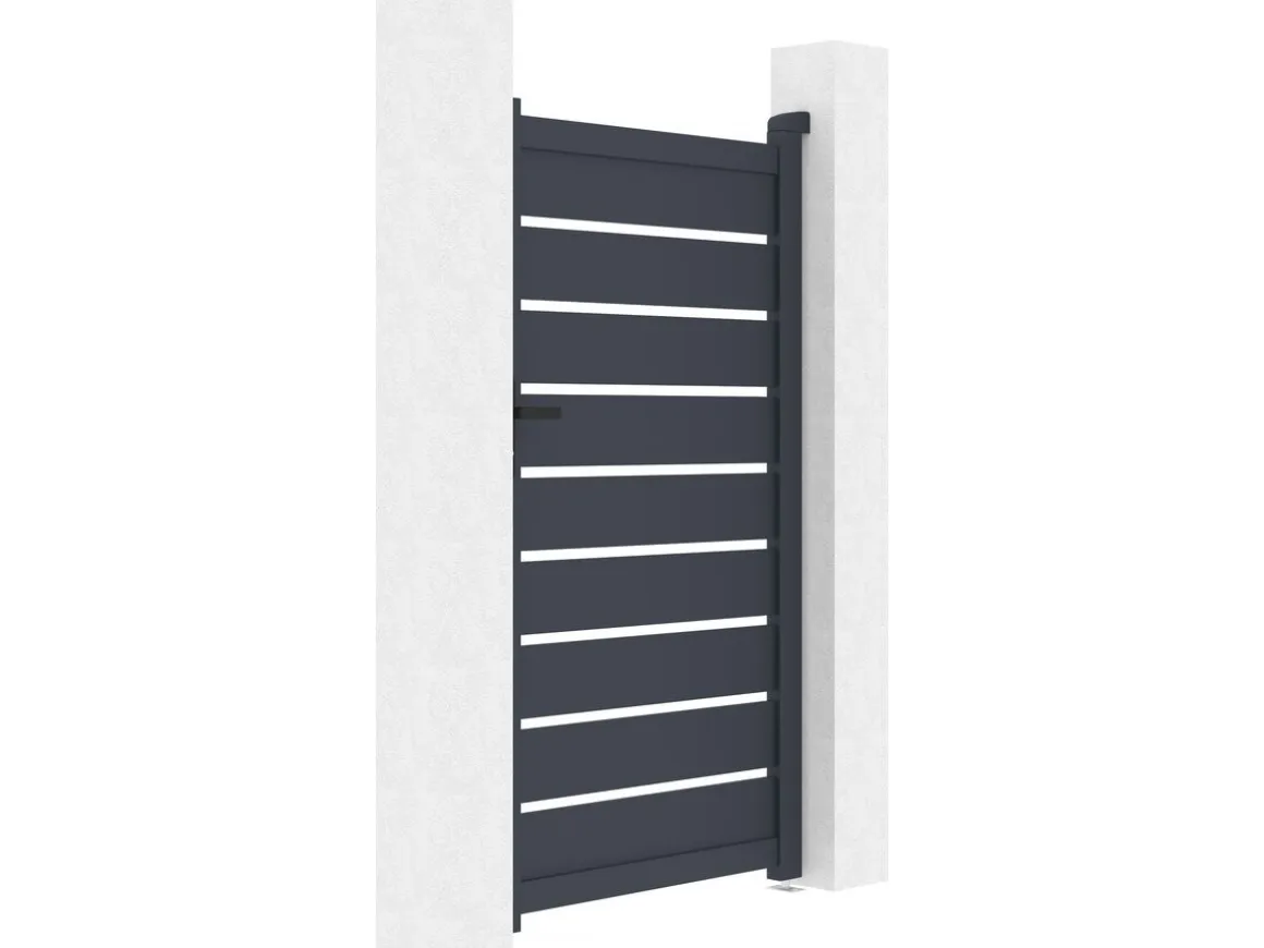 Portillon en aluminium "Bastien" - 100 x 176 cm - Anthracite
