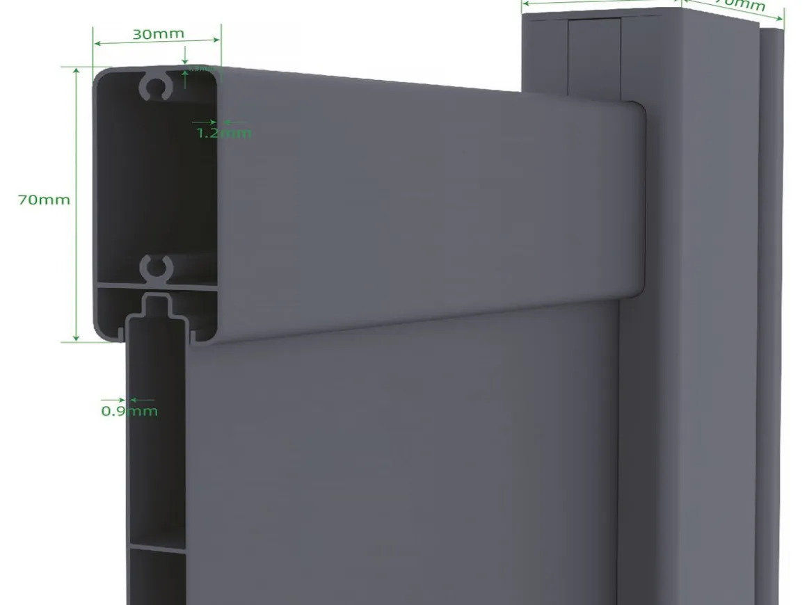 Portillon en aluminium "Bastien" - 100 x 176 cm - Anthracite