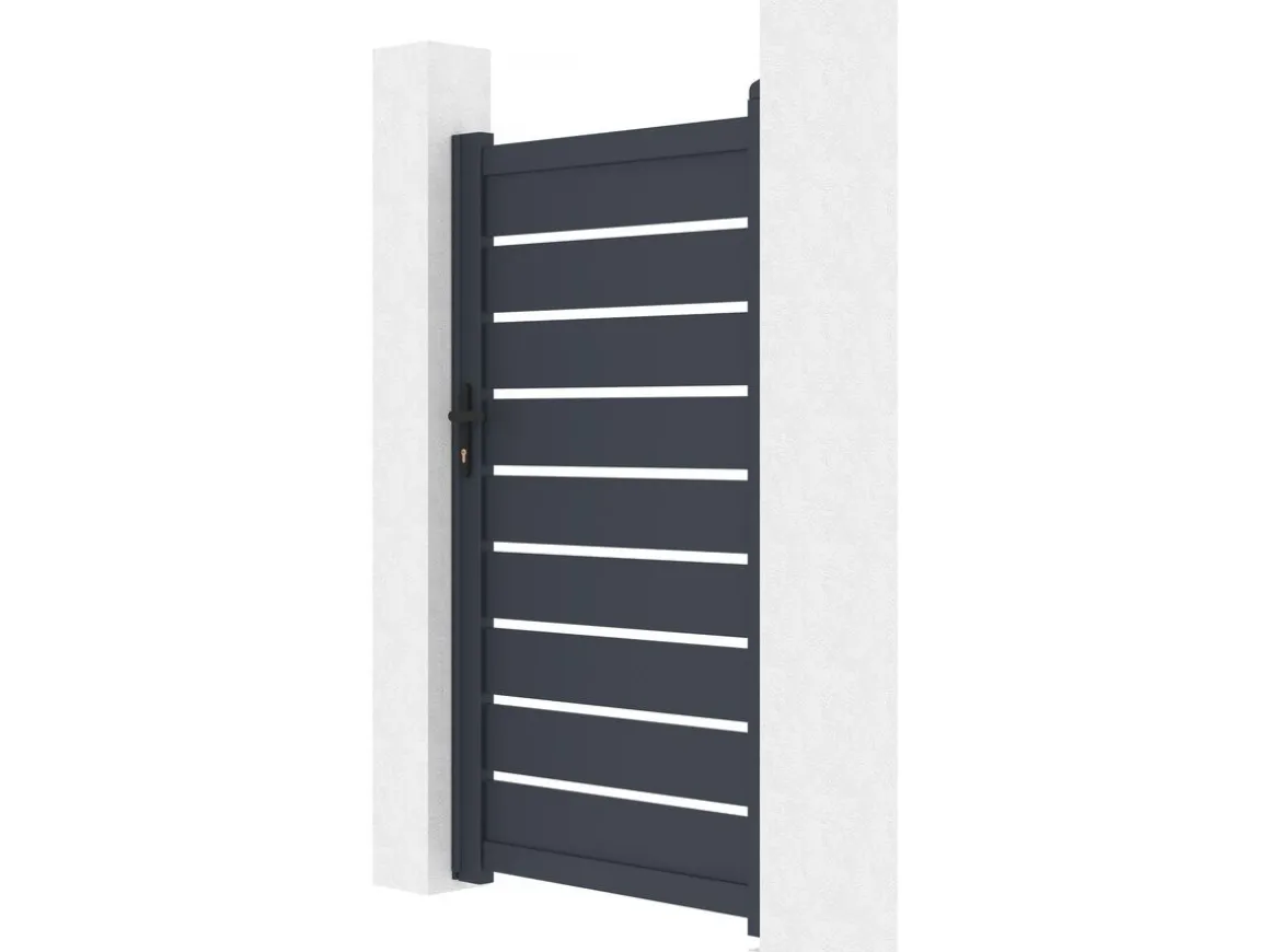 Portillon en aluminium "Bastien" - 100 x 176 cm - Anthracite
