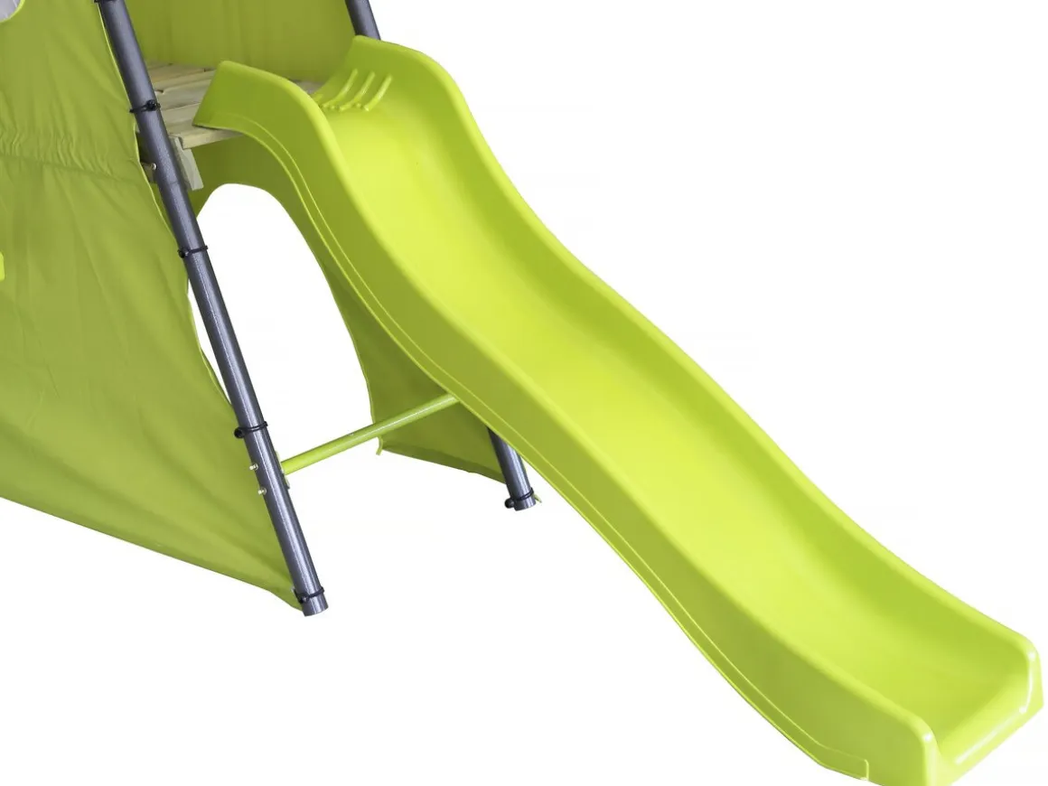 Portique de jeu métal avec toboggan "Dany"- 5 agrès - Vert
