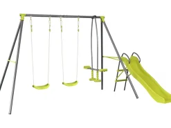 Portique en métal avec toboggan 