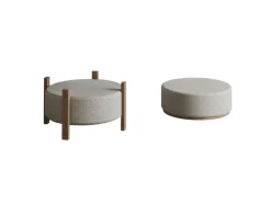 Pouf en bois "Clone" - 47 x 48 x 45 cm - Beige