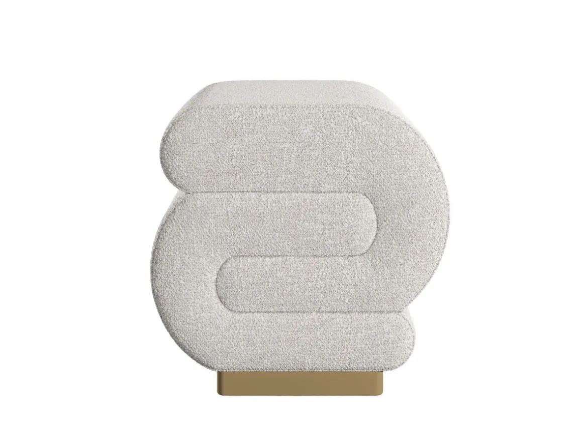 Pouf en bois "Sally" 40 x 42 x 42 cm - Crème