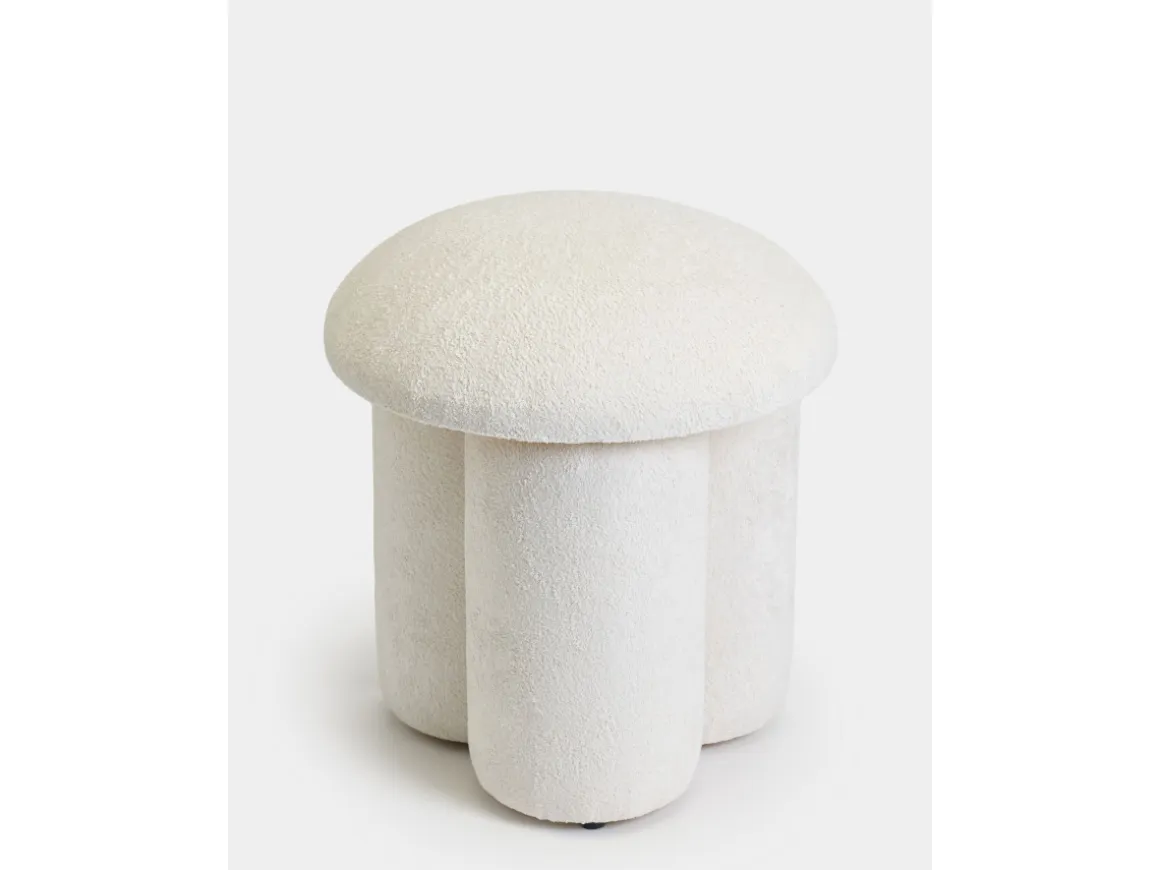 Pouf en tissu "Magnus" - 45 x 45 x 48 cm - Blanc