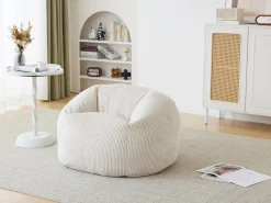 Pouf en velours côtelé