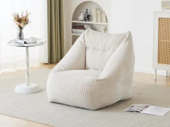 Pouf en velours côtelé
