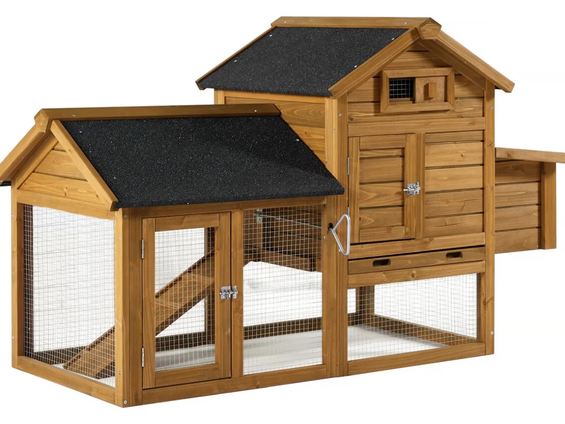 Poulailler "Poulette" avec pondoir en bois - Marron