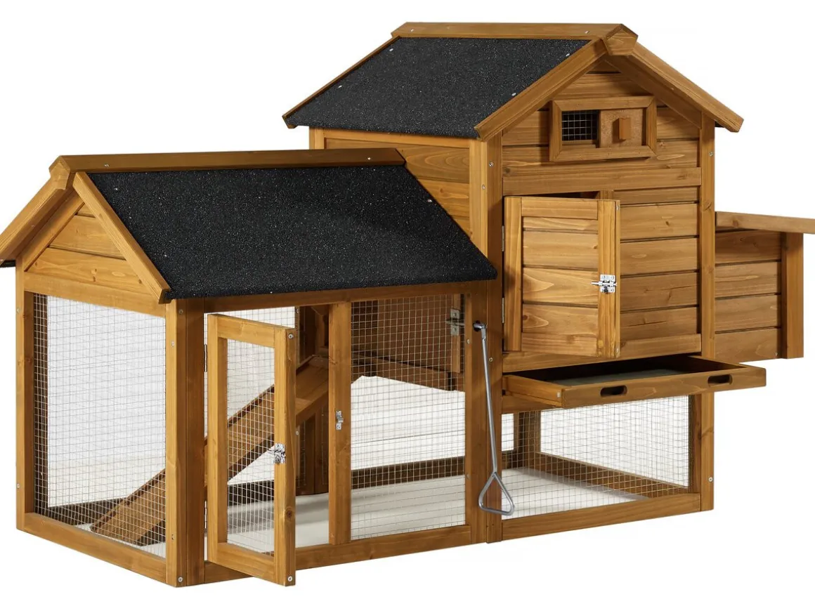 Poulailler "Poulette" avec pondoir en bois - Marron