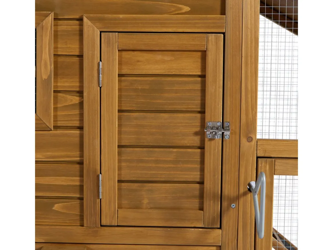 Poulailler "Princesse" avec pondoir en bois - 4 poules - Marron