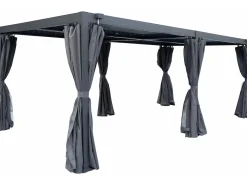 Rideau pour pergola bioclimatique "Kensington" - 3 x 6 m - Gris