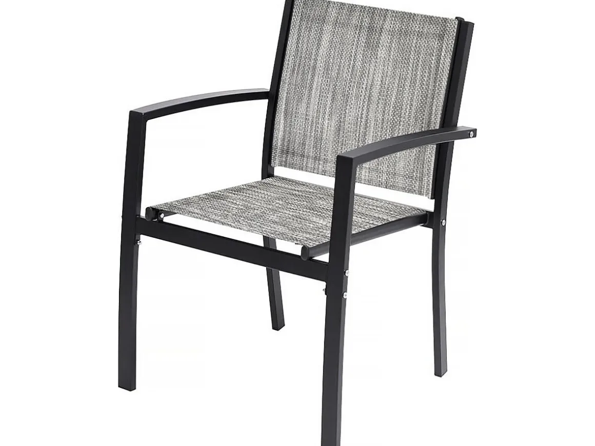 Salon de jardin bas "Lino" - 4 places - Gris