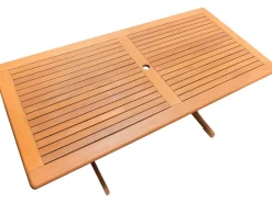 Salon de jardin bois exotique "Hongkong" - Table fixe + 8 chaises pliantes