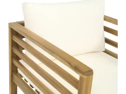 Salon de jardin en bois avec coussins inclus 