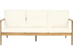 Salon de jardin en bois d'acacia avec coussins "Chilwell" - 5 places - Beige