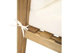 Salon de jardin en bois d'acacia avec coussins "Presley" - 4 places - Beige