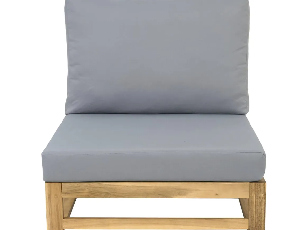 Salon de jardin en bois d'acacia avec coussins "Bellingham" - 5 places - Gris