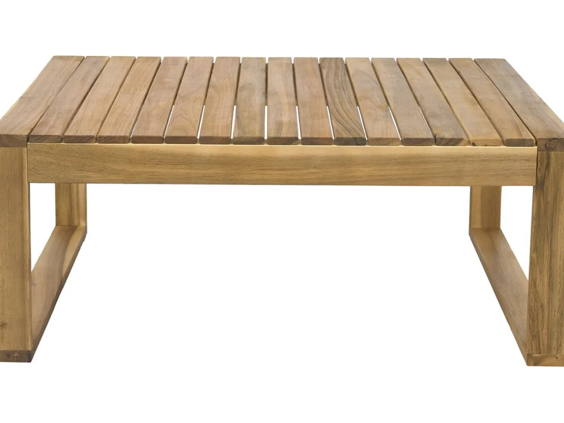 Salon de jardin en bois d'acacia avec coussins "Bellingham" - 5 places - Gris