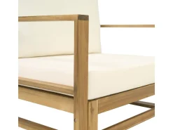 Salon de jardin en bois modulable avec coussins 