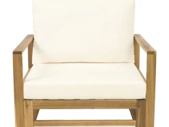 Salon de jardin en bois modulable avec coussins 