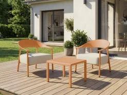 Salon de jardin en métal et plastique