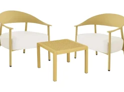 Salon de jardin en métal et plastique "Céora" - 2 places - Jaune