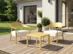 Salon de jardin en métal et plastique