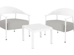 Salon de jardin en métal et plastique