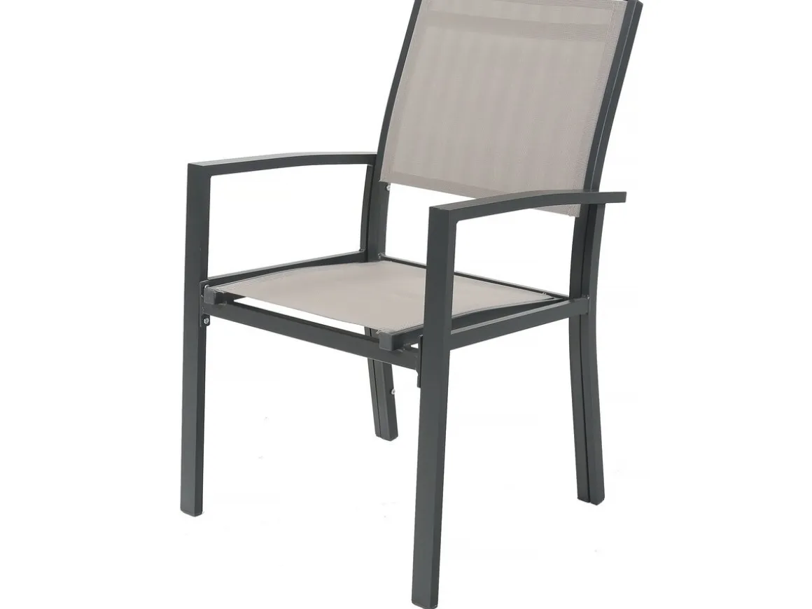 Salon de jardin repas extensible "Lagos" - 200/320 x 105 x 76 cm - Taupe - 10 places