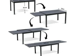 Salon de jardin repas extensible 