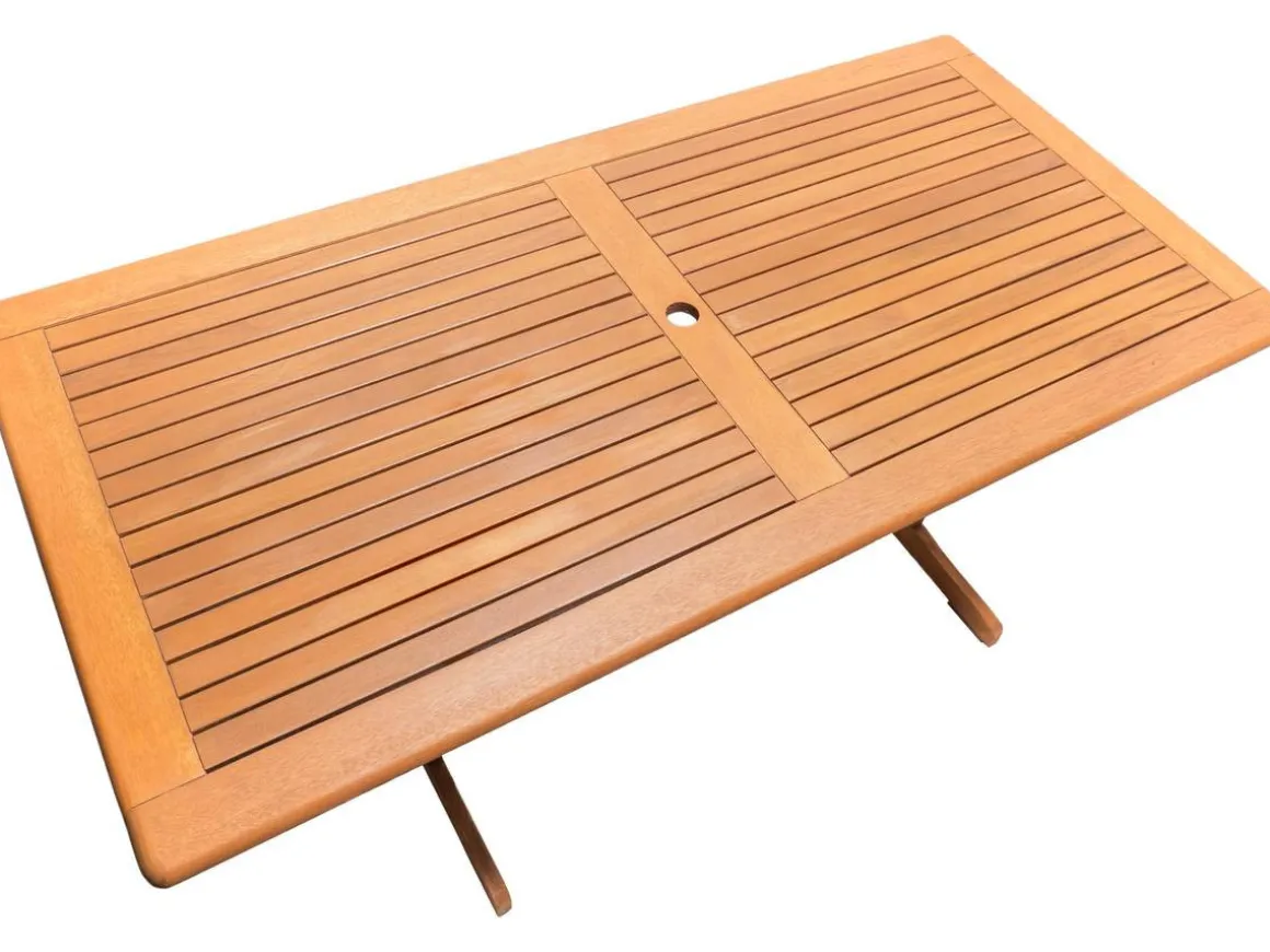 Salon de jardin repas "Séoul" - 1 Table + 8 chaises - Maple - Beige