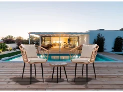 Salon de jardin rotin "Vela" - 2 places - Marron
