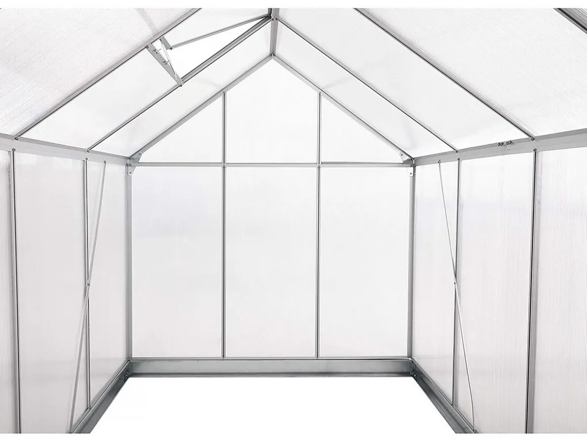 Serre jardin polycarbonate 250 x 190 x 195 cm "Basilic" - 4,75 m² - Gris