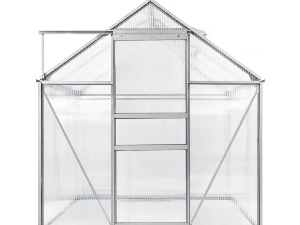Serre jardin polycarbonate 190 x 190 x 195 cm "Basilic" - 3,61 m² - Gris