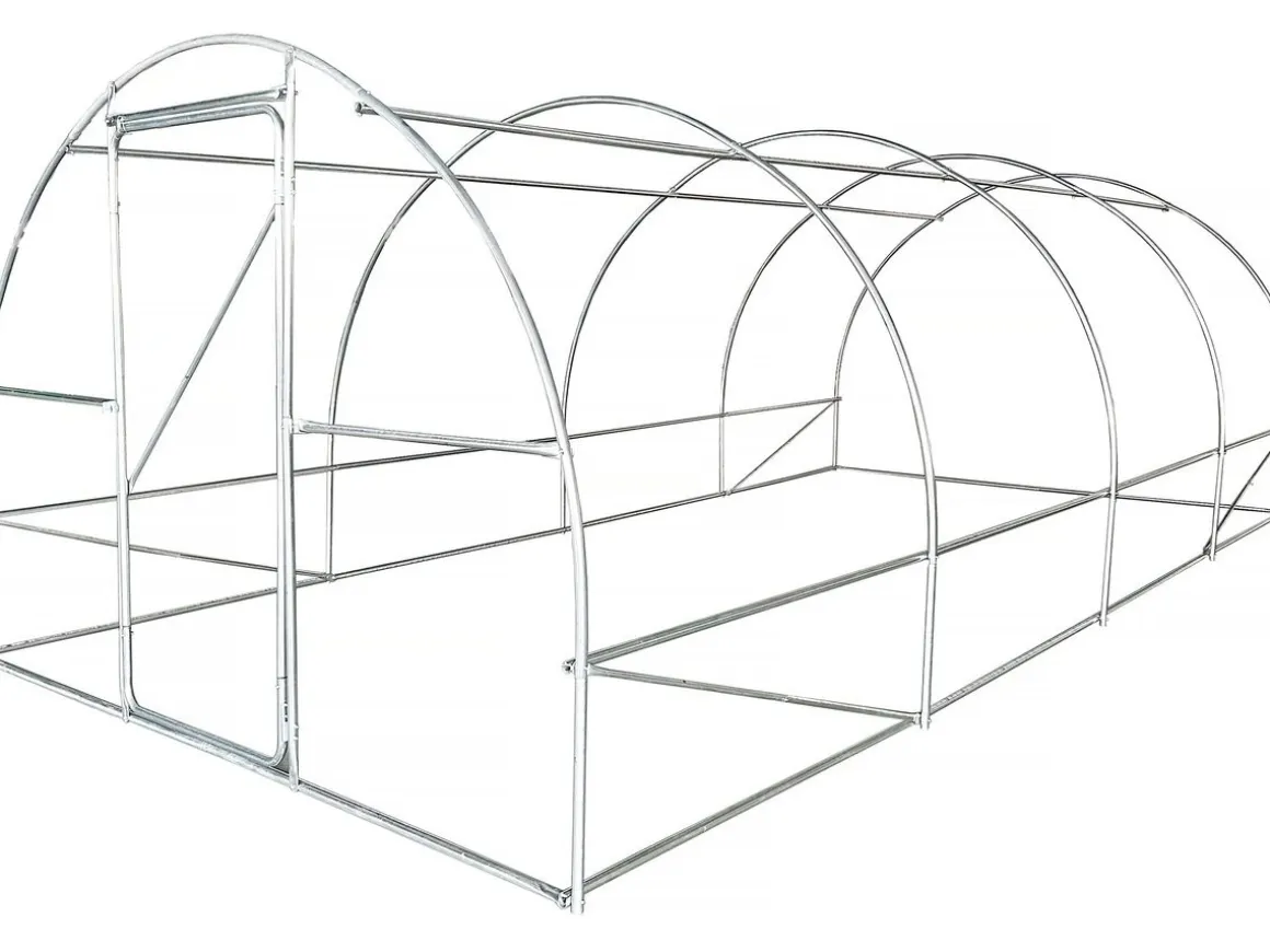 Serre tunelle de jardin avec porte 6 x 3 m "Mimosa" - 18 m² - 180g - Blanc