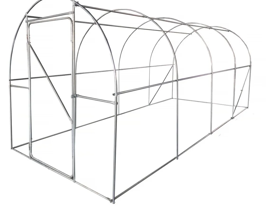 Serre tunelle de jardin avec porte 4,5 x 2 m "Mimosa" - 9 m² - 180g - Blanc