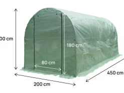 Serre tunelle de jardin 4,5 x 2 m