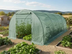 Serre tunelle de jardin 6 x 3 m "Lys" - 18 m² - 140g - Vert