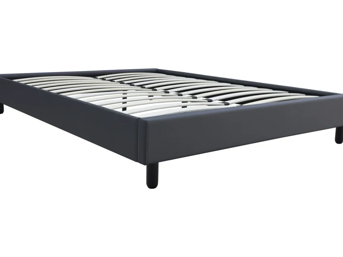 Sommier "Andy" - 160 x 200 cm - PVC - Gris anthracite