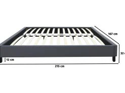 Sommier "Andy" - 160 x 200 cm - PVC - Gris anthracite